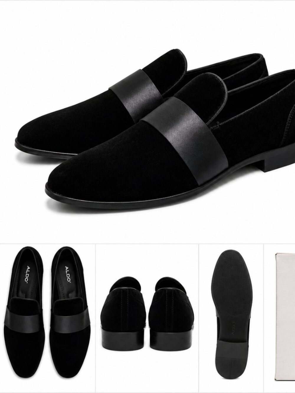 ALDO Asaria Men's Black Velvet Dress Loafers Size 11 NEW in Box